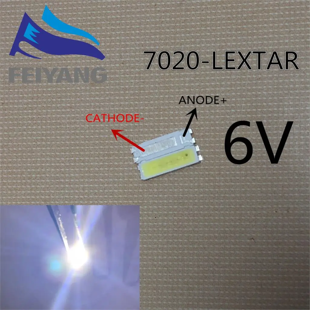 50 шт Lextar светодиодный подсветка 1W 7020 6V холодный белый 80LM lcd подсветка для ТВ приложения