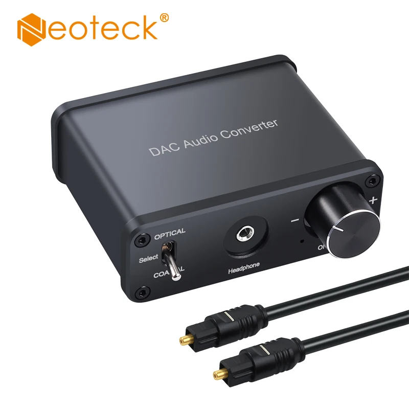 

Переходник Neoteck 192 кГц DAC с цифровым и аналоговым аудио, адаптер с поддержкой регулировки громкости с усилителем для наушников, вкл./выкл.
