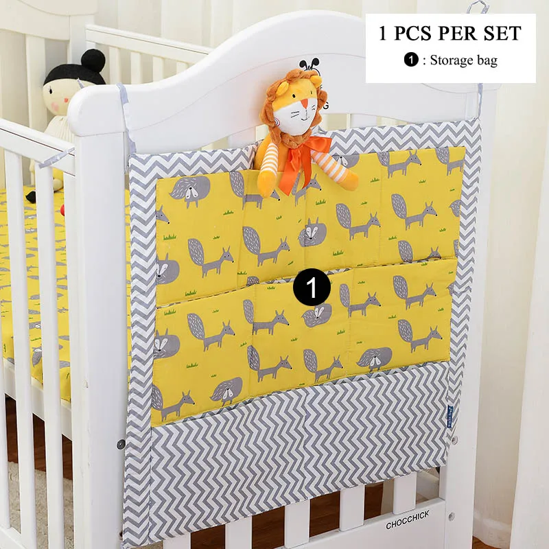 1pcs set Muslinlife Новая мода желтая лиса детская кроватка бампер, чехол из хлопка детские мягкие бортики для кровати(варианты для 1 шт./компл.-7 шт./компл - Цвет: 1pcs set