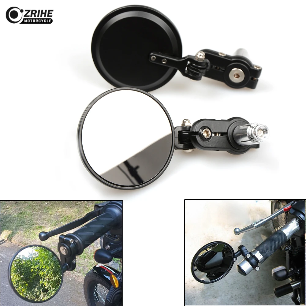 Мотоцикл зеркало заднего вида Ручка Бар Конец боковые зеркала ATV скутеры хром