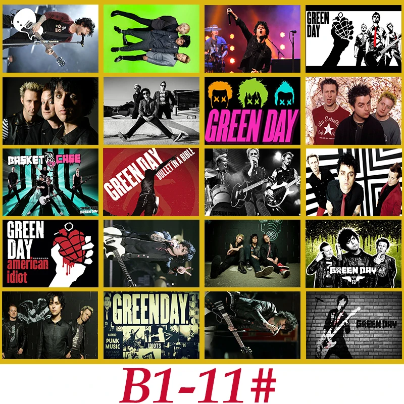 B1-11# зеленый день Классическая серия стикер 20/шт ПВХ наклейка Дорожный чемодан велосипед Телефон раздвижная пластина Граффити стиль