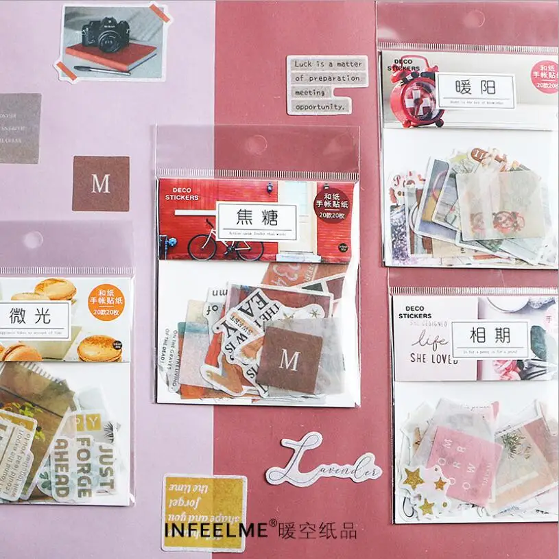 40 шт./пакет новинка винтажная натуральная жизнь мини Васи бумажная наклейка