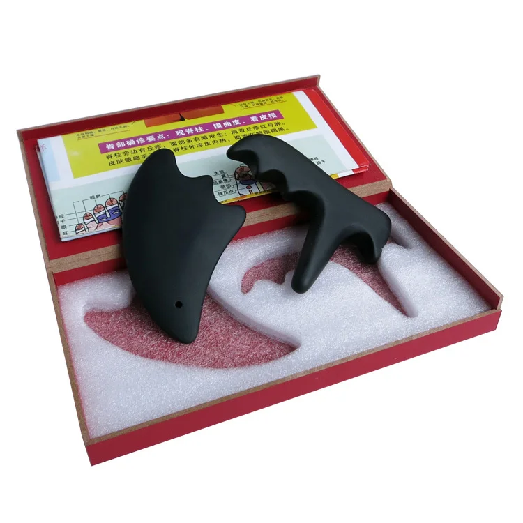 Черный камень Бянь (новый тип массажер + Треугольная пластина для лица)