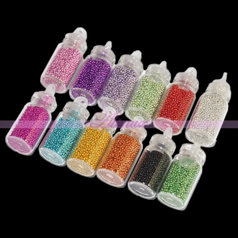 Маленькие 12 бутылок икра шарики для дизайна ногтей горный хрусталь украшение