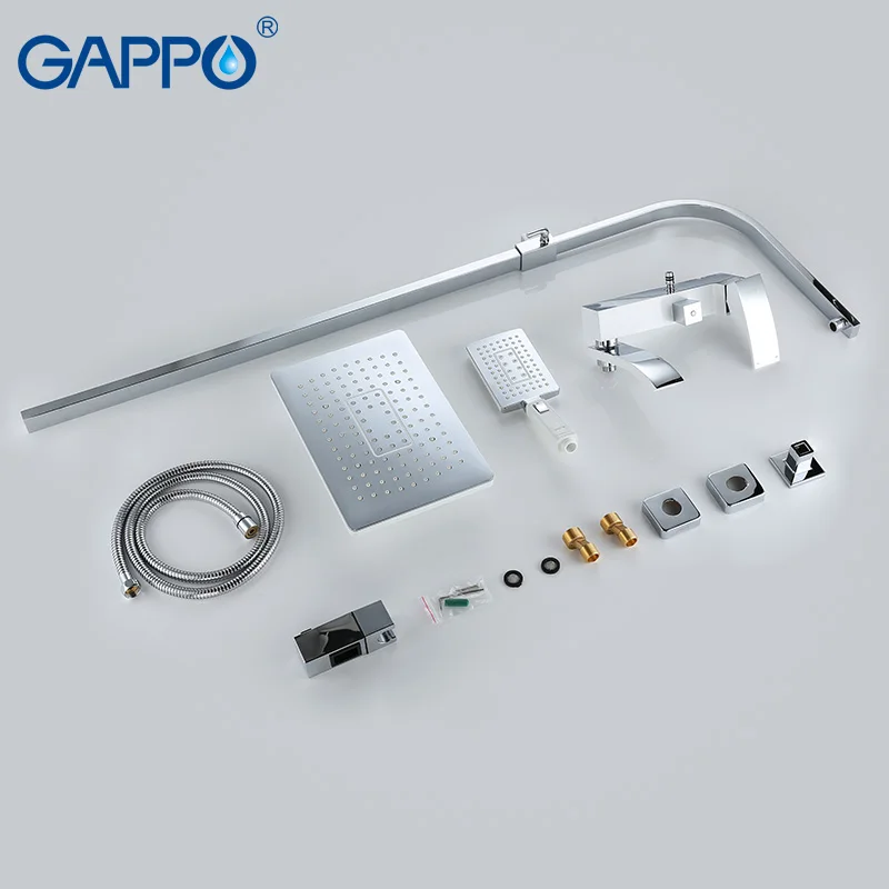 

GAPPO white Basin Faucets basin sink faucet shower faucets waterfall bath tub mixer rainfall shower set