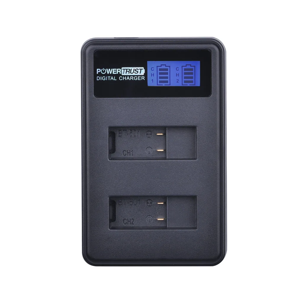 PowerTrust 1 шт. для Gopro 7 8 AHDBT-501 батарея + LCD USB двойное зарядное устройство экшн-Камеры