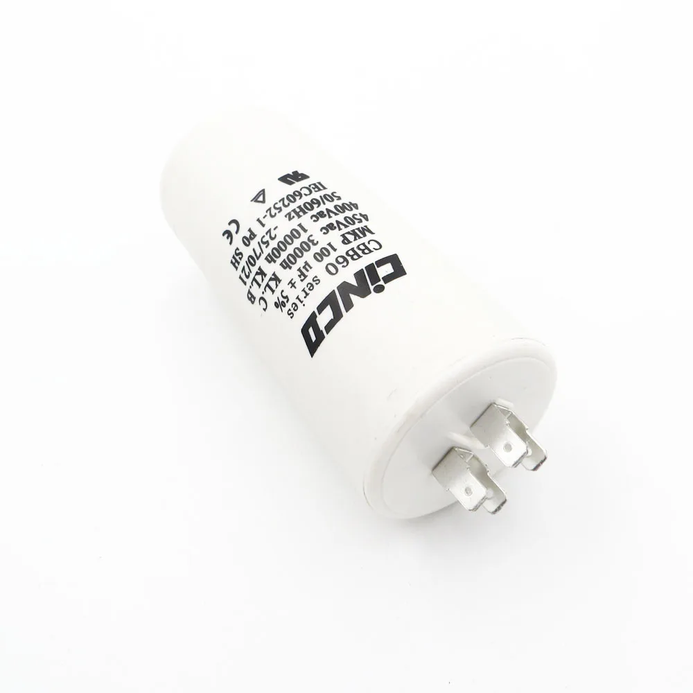 SH DB Polypropylene Film Ac 450VAC Water Pump 100UF 400V 450V CBB60 Motor Run Capacitor wire electrical engine 100mfd 100mf |