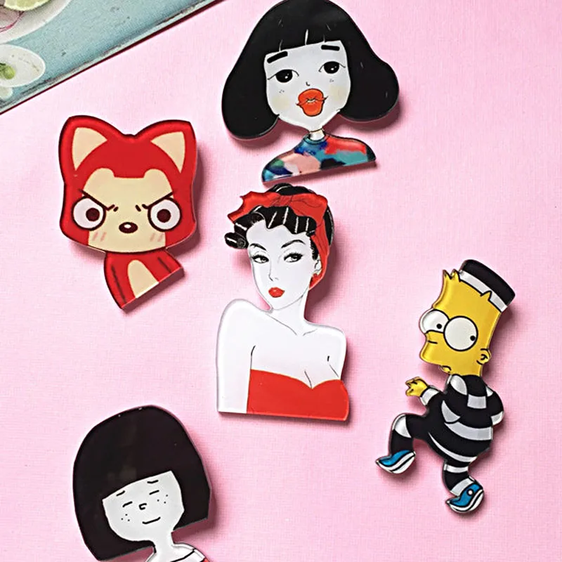 1 предмет Harajuku Стиль акрил Булавки знак для иконы мультфильмов Костюмы и Рюкзак