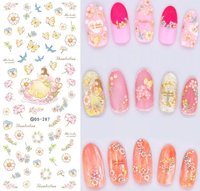 DS287 Rocooart DS272 поступление переводные наклейки для ногтей красивые слова любовь черные наклейки для ногтей - Цвет: DS287