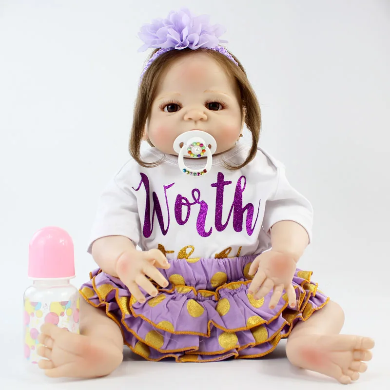 BZDOLL 22 &quotполностью силиконовые куклы-Новорожденные девочки Bebe Alive 55 см