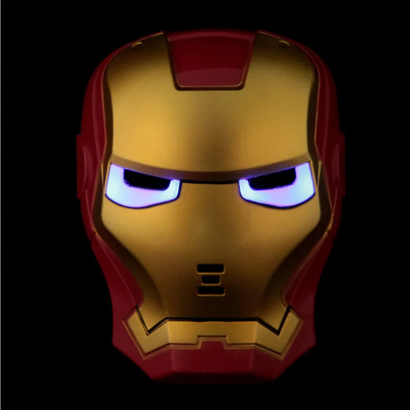 Ironman Фильм Марвел из Мстителей Халк фигурка ПВХ светодиодный свет Человек-паук Халк маска перчатки коллекция украшения для детских игрушек подарок - Цвет: Ironman