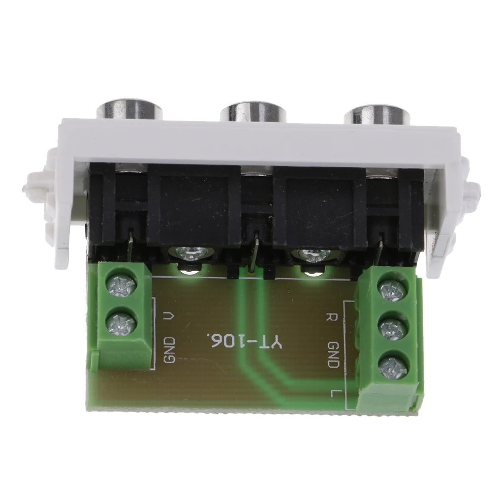 Модуль настенной розетки RCA модульная с рамой без пайки для ПК AV ТВ 3 портами