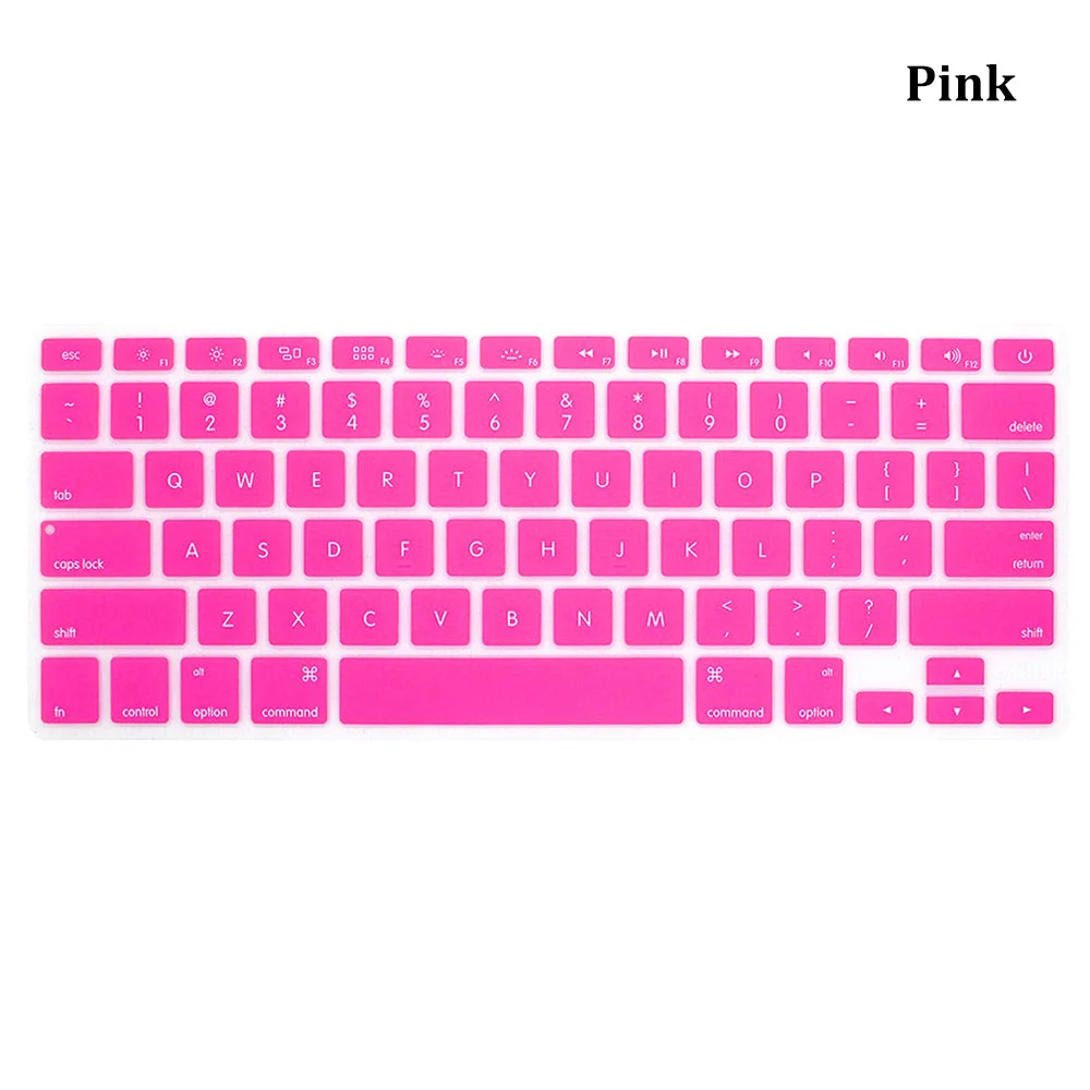 pink Silicone Soft Keyboard Cover Protector Rainbow Colorful Skin Dustproof For Apple MacBook Air Pro Retina 13" 15" 17" - Цвет: pink