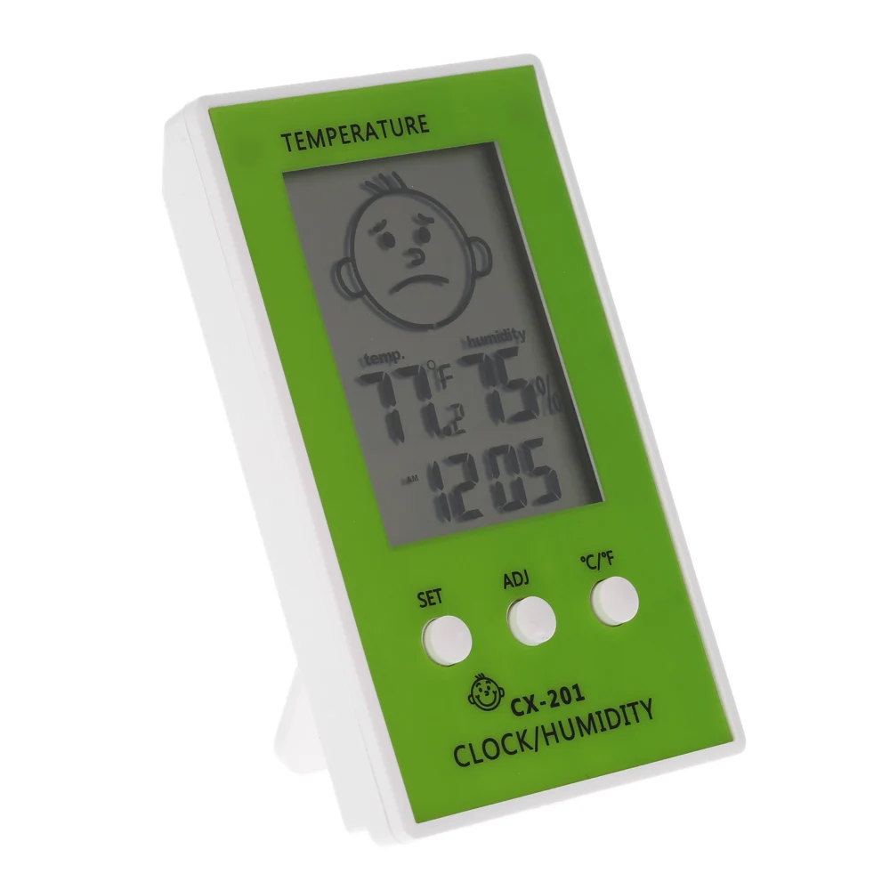 Портативный цифровой термометр гигрометр часы температура влажность тестер