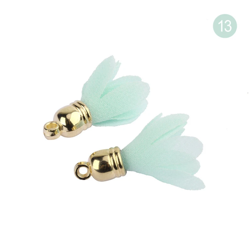 Light green 10 шт. мини металлическая Кепка цветок Кисточки для ювелирные изделия в стиле "Бохо" Сделай сам ремесла поставки браслет ожерелье серьги Поиск Аксессуары - Цвет: Light green