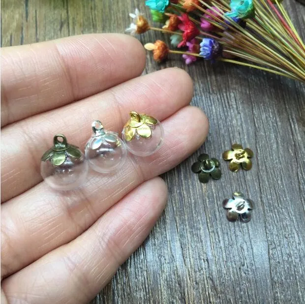 100 комплектов 10 мм круглые стеклянные шары в форме цветка|glass globe|glass vial pendantvial pendant |