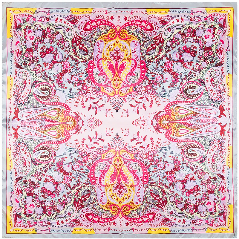 2017 Новый саржевый Шелковый квадратный шарф женские роскошные богемные шарфы с