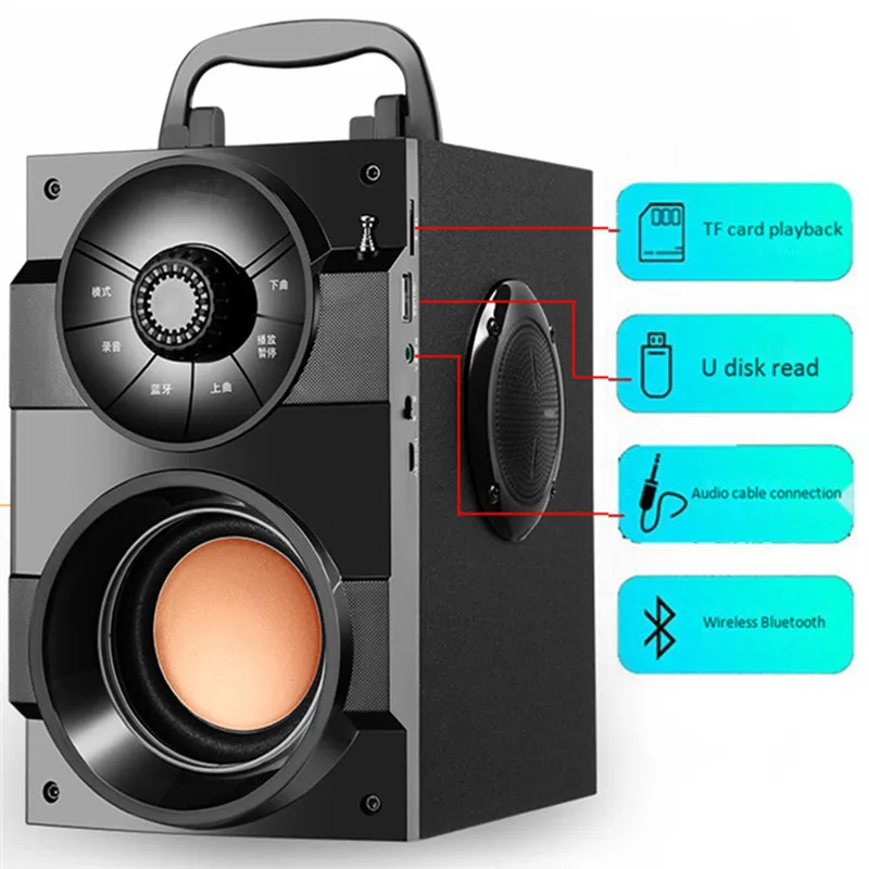 Портативный деревянный bluetooth динамик Беспроводная аудиосистема 3d объемный