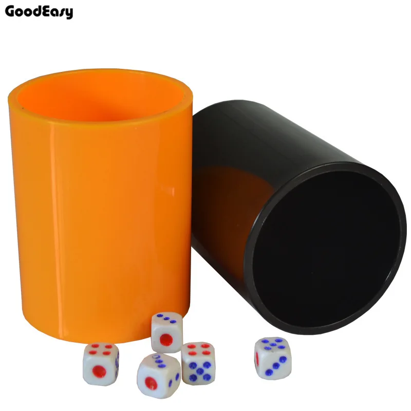 

Club Bar Colorful Gambling Casino Plastic Dice Cup With 6pcs White Dices Texas Hold'em Poker Party Game Dice Cup Game