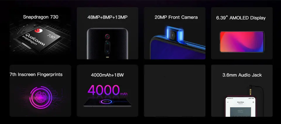 Xiaomi Redmi K20 с глобальной ПЗУ, 6 ГБ, 128 ГБ, мобильный телефон, Snapdragon 730, 48мп, задняя камера, всплывающая, фронтальная камера, 4000 мАч, 6,3" AMOLED