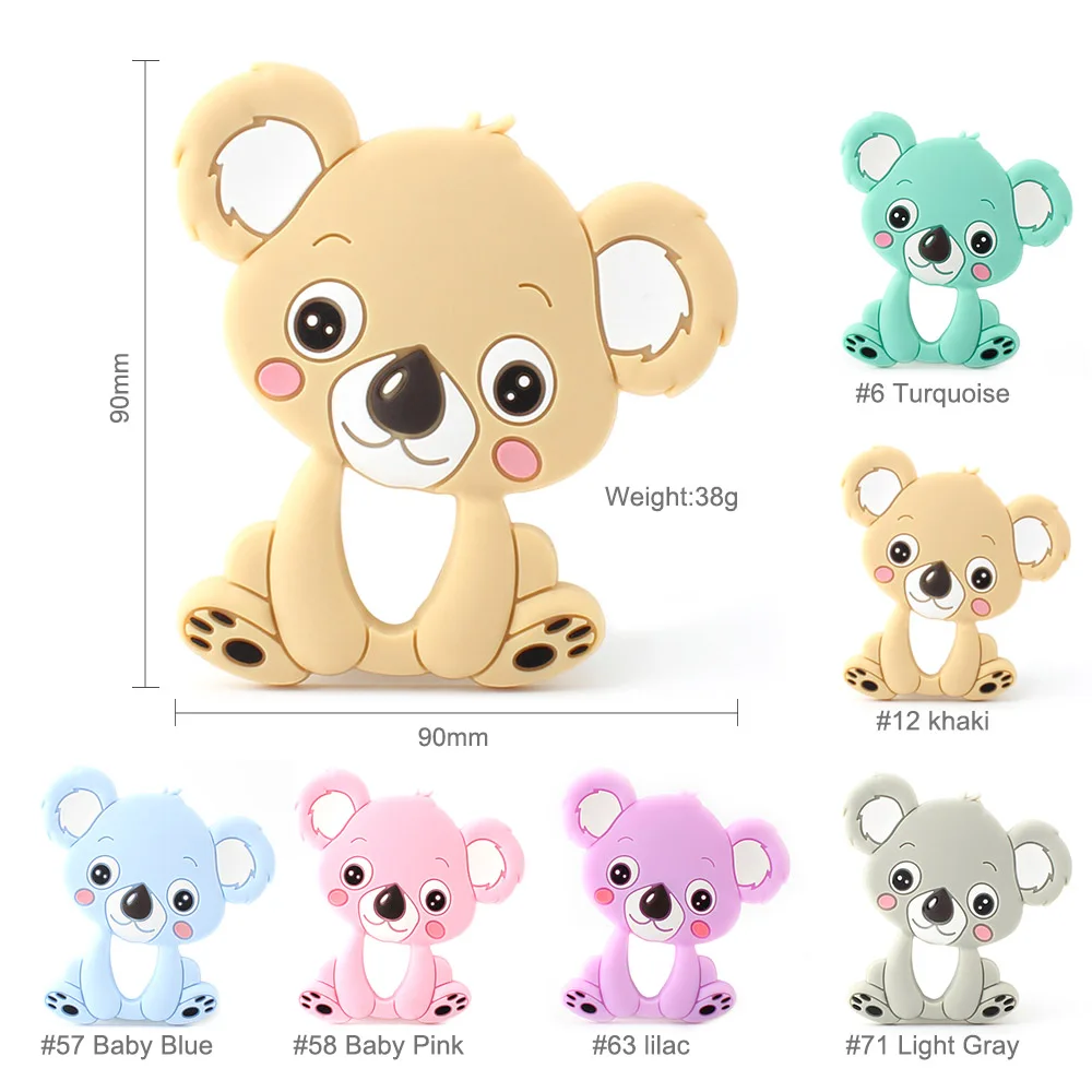 1 шт. 90 мм Силиконовые Koala детские трофеи грызунов бусины DIY жевательное ожерелье соска цепь кулон пищевой силиконовый без бисфенола А