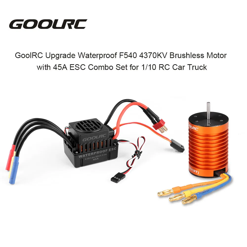 Набор двигатель RC автомобиль 1:10 Запчасти 3650 3660 F540 3500KV 3100KV 3300KV 3800KV 3900KV 4300KV 4370KV бесщеточный мотор 45A 60A ESC - Цвет: F540 4370KV  45A ESC