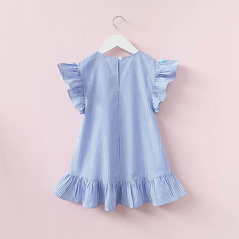Kids Girls Summer Dress Striped Collar Tassels Ruffles Cute Casual Dresses Toddler Girl Sleeveless Wear | Детская одежда и обувь