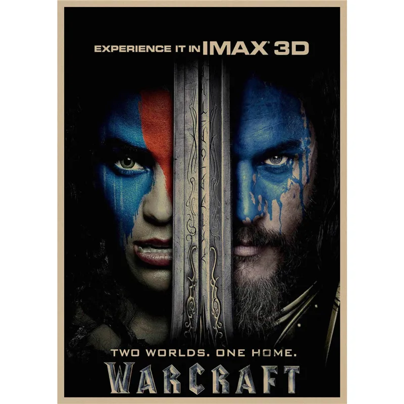 Warcraft ретро плакат, крафт-бумага, бумага для бара, кафе, домашний декор, настенная роспись - Цвет: Черный