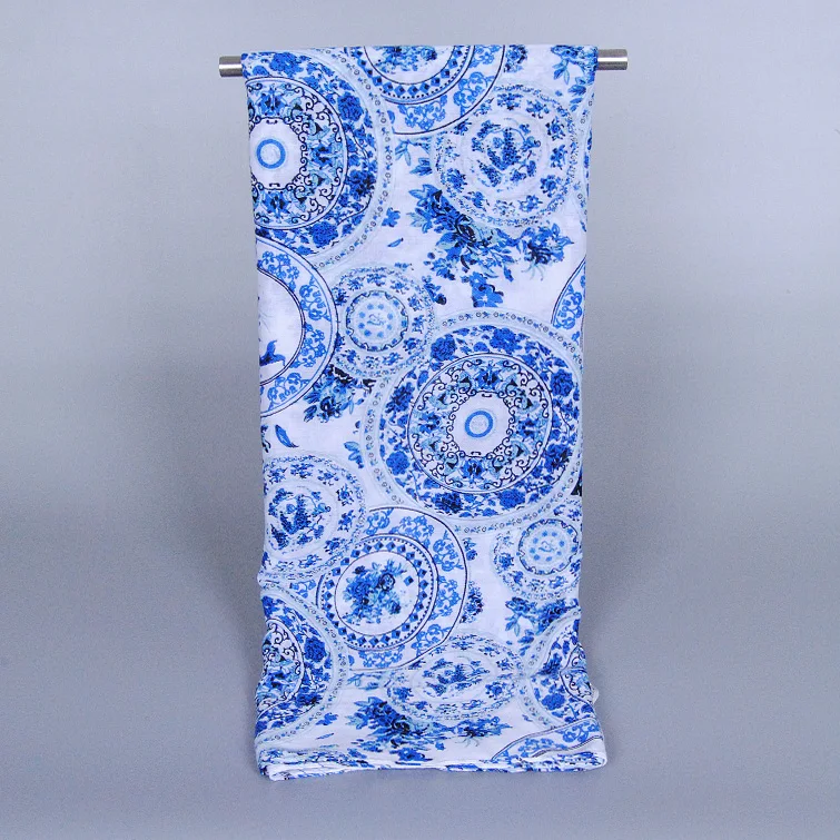 2017 Новый дизайн Цветочный Принт шарф кисточки фарфор Печать вискоза хлопок шарфы