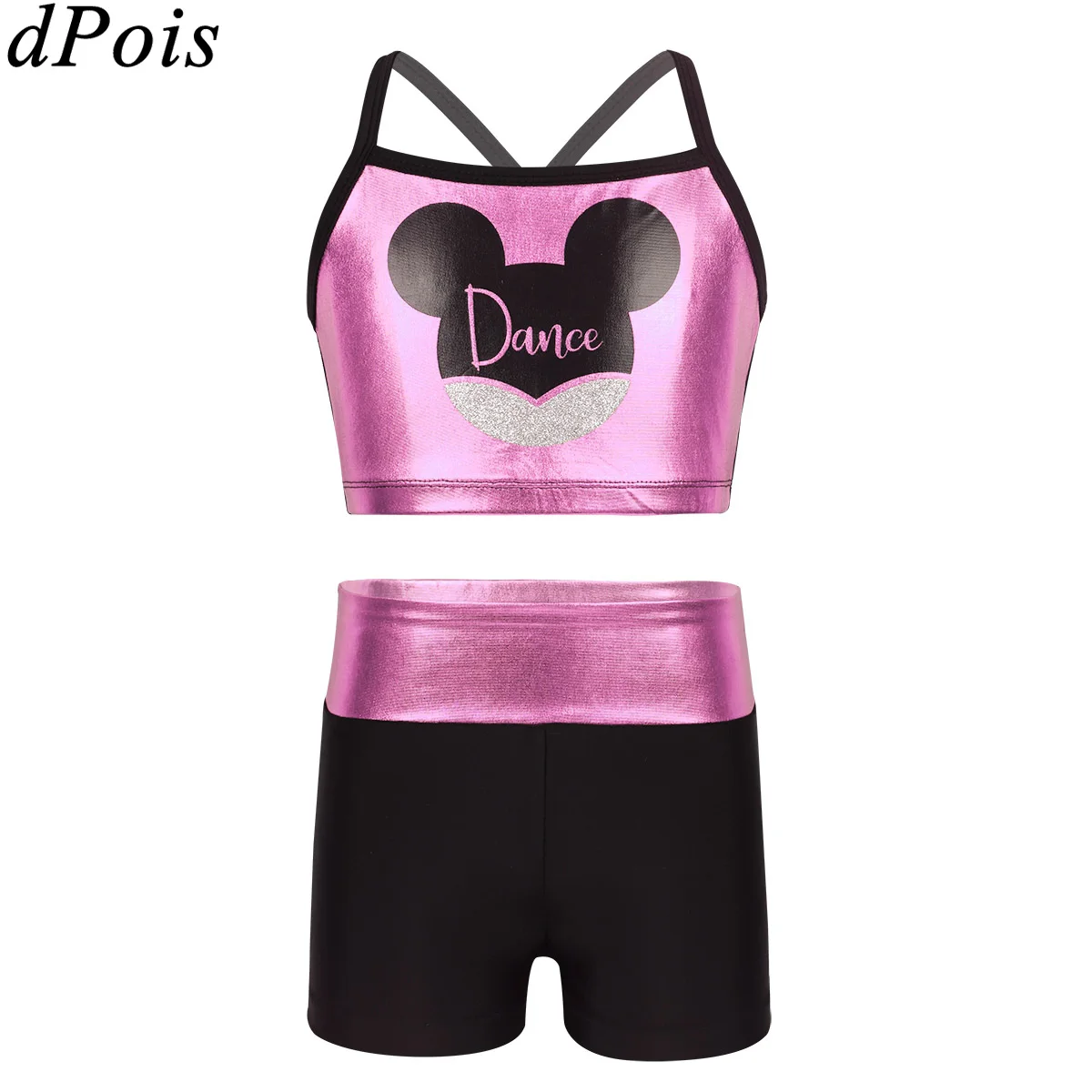 Комплект из 2 предметов топ на бретелях и шорты для гимнастики топы без рукавов