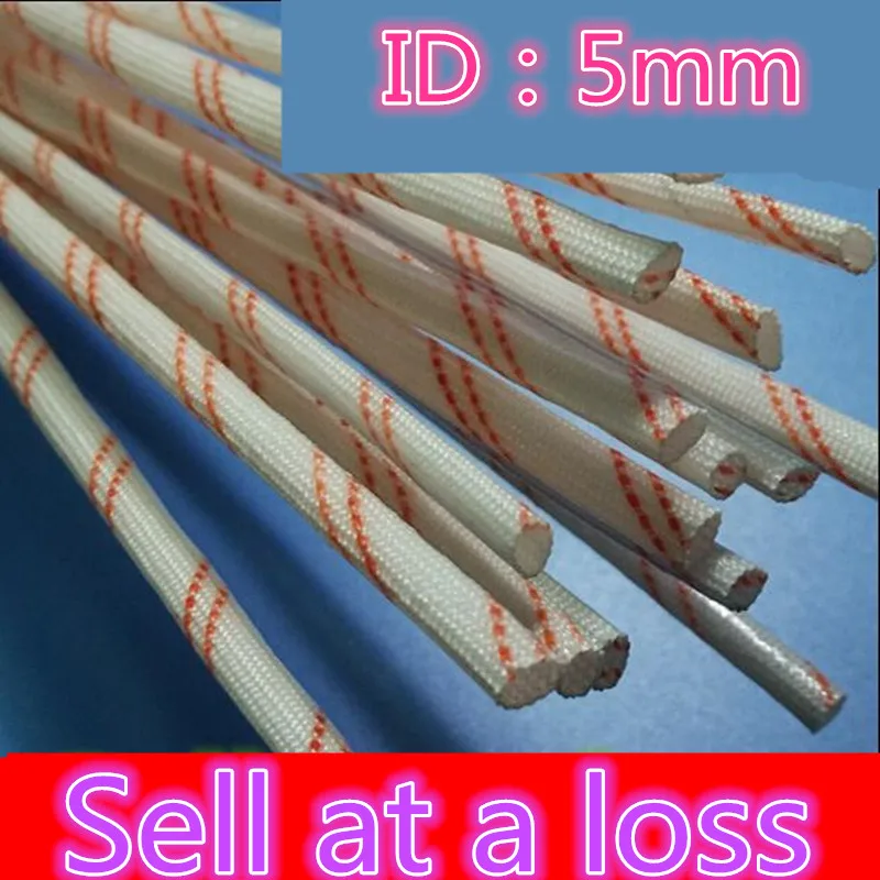 

0.9Meter/lot YL445 5MM Diameter High Temperature Sleeve Alkali-free Glass Fiber Tube Power Cord Bushing Wire Casing Ukraine