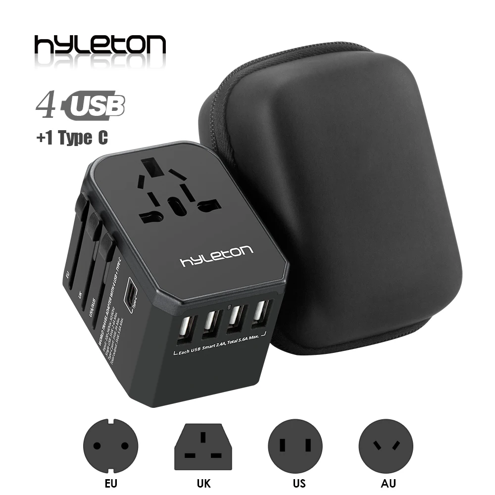 Hyleton дорожный адаптер Универсальный переменного тока 4 USB зарядное устройство