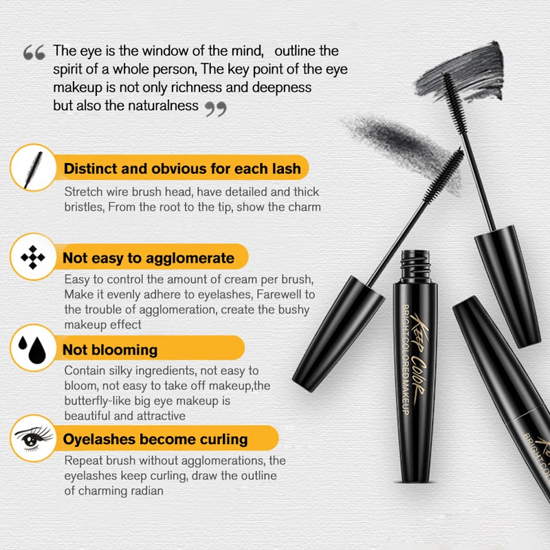 ROREC объемная оригинальная тушь для ресниц Углеродные черные ресницы расширение