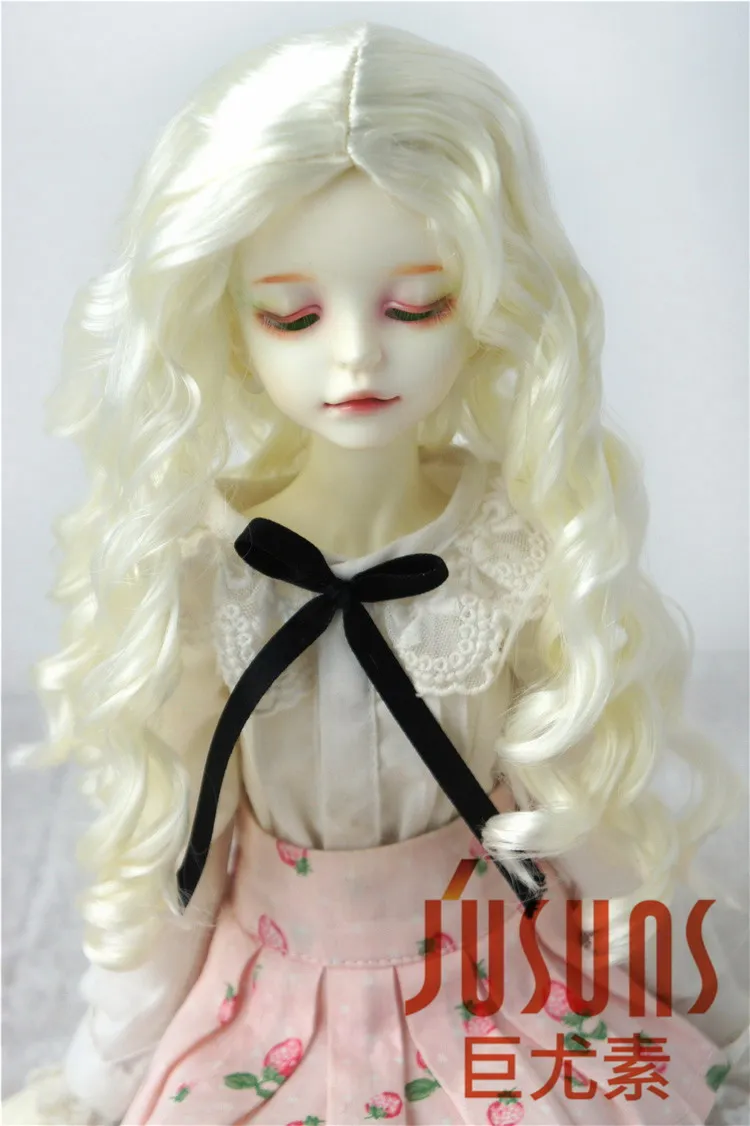 JD285 1/8 16 1/4 модный длинный волнистый парик Nobel princess BJD, размер 5-6 дюймов 6-7 дюймов и 7-8 дюймов, аксессуары для куклы из синтетического мохера - Цвет: 7-8inch Ice Cream