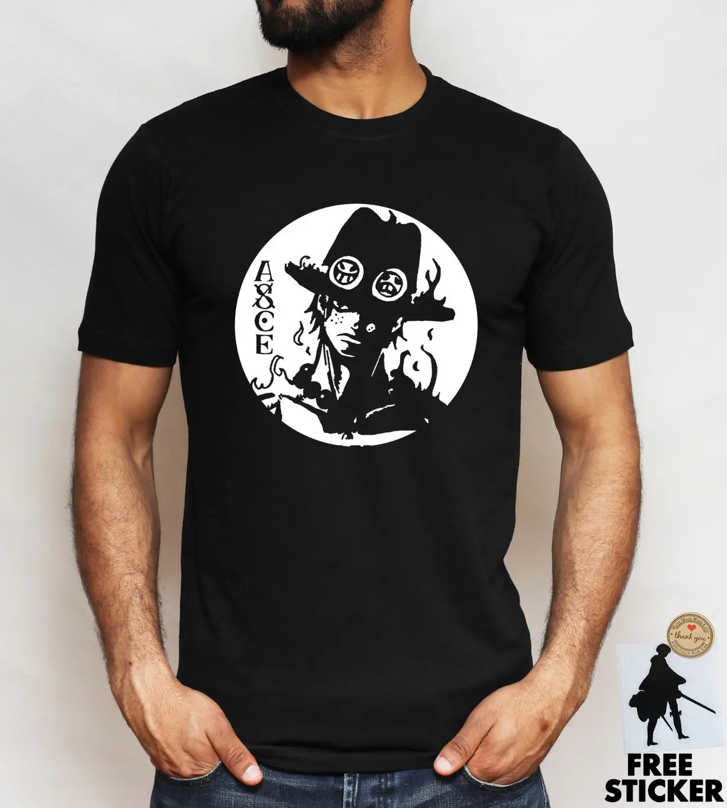 Одна штука футболка Portgas D Ace Luffy белая борода Пираты Футболка Аниме Манга Топ