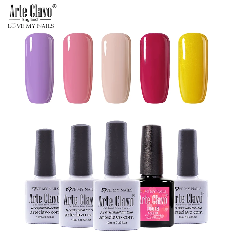 10ml-zh25 Arte Clavo чистый цвет УФ-набор гель-лаков для ногтей для маникюра Гель-лак Полупостоянный УФ замочить от желлак белый Hybird Nails Art - Цвет: 10ml-zh25