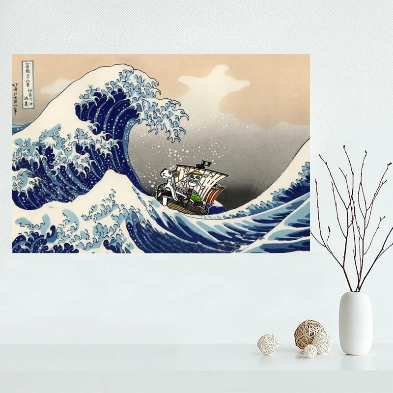 На заказ Katsushika Hokusai большая волна холст живопись плакат домашний декор ткань