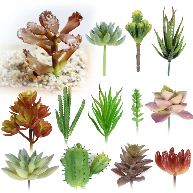Фото Микро разноцветные искусственные цветы украшения литопсы суккуленты растения