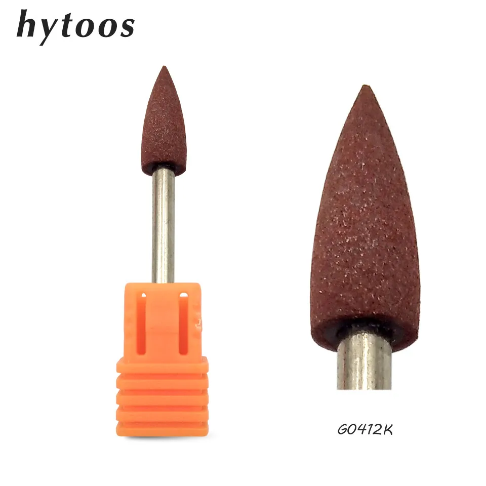 HYTOOS 4*12 мм конусное Силиконовое сверло 3/3" роторные сверла для маникюра, педикюра, аксессуары, Tools-G0412K для полировки ног - Цвет: Brown
