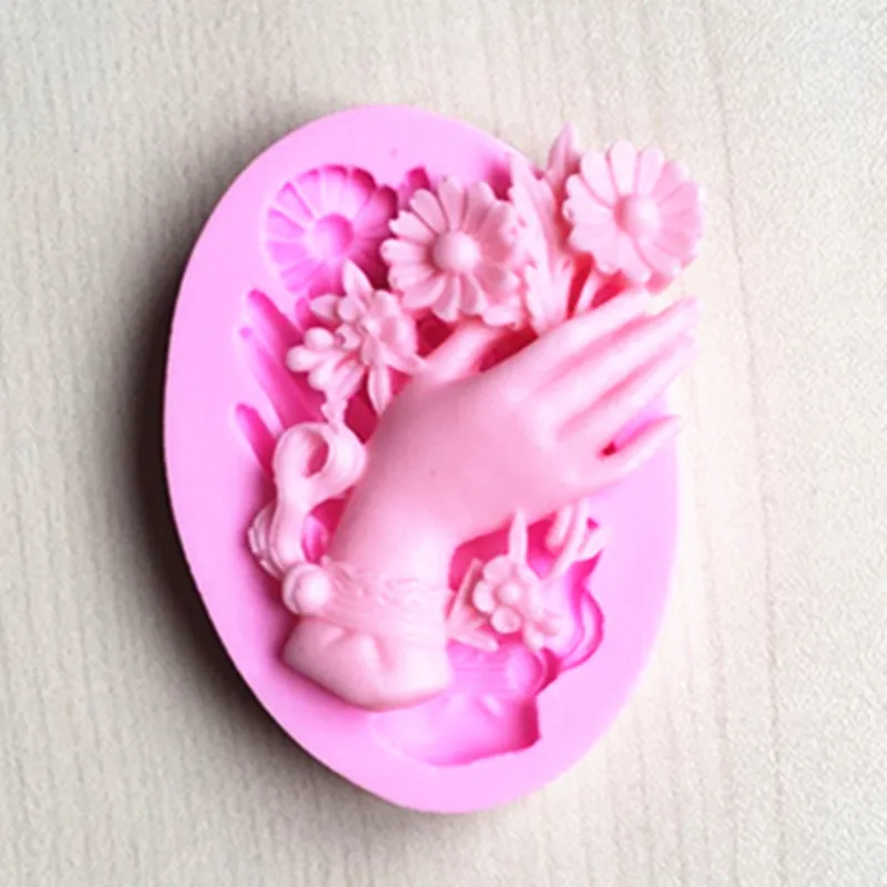 P663 новый продукт ручная Цветочная шоколадная форма Парфюмированная пластырь