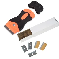 ehdis razor scraper with 100pcs carbon steel blades window glass decal sticker glue remover vinyl car film wrap tint clean tools
