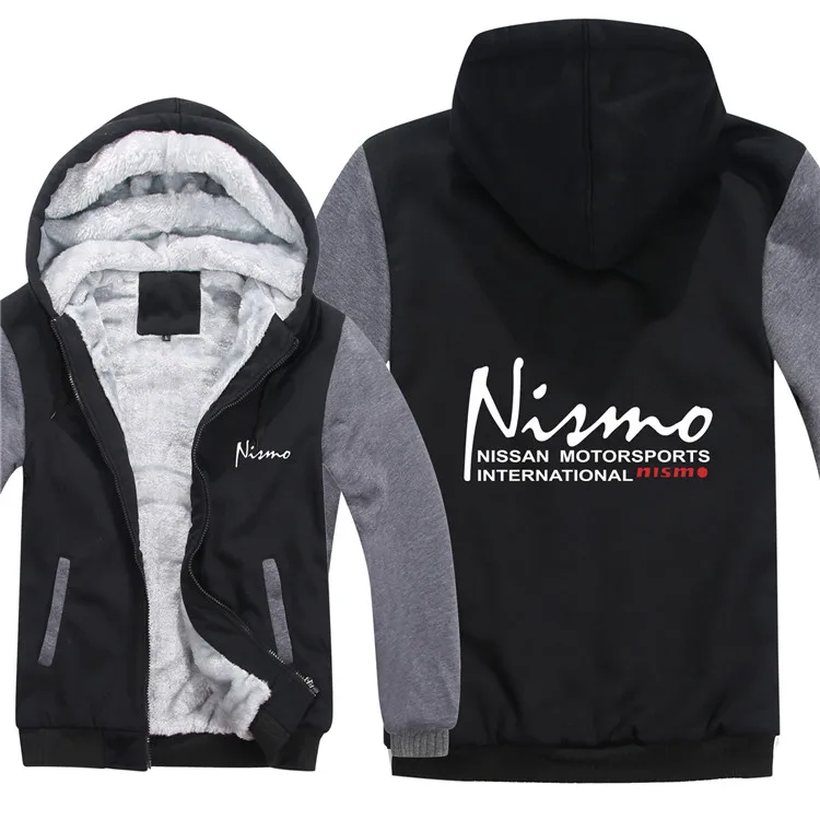 Зимние толстовки с капюшоном Nissan Nismo, Мужское пальто на молнии, флисовая утепленная толстовка Nissan Nismo, мужской пуловер