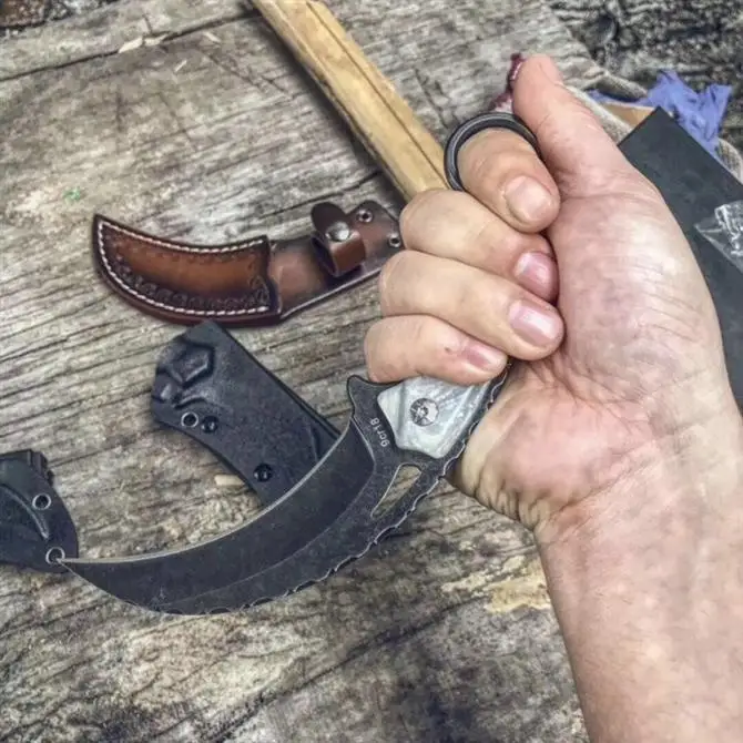 Нож karambit с Aleck ручкой 9cr18mov лезвие Высокое качество Открытый Отдых EDC инструмент