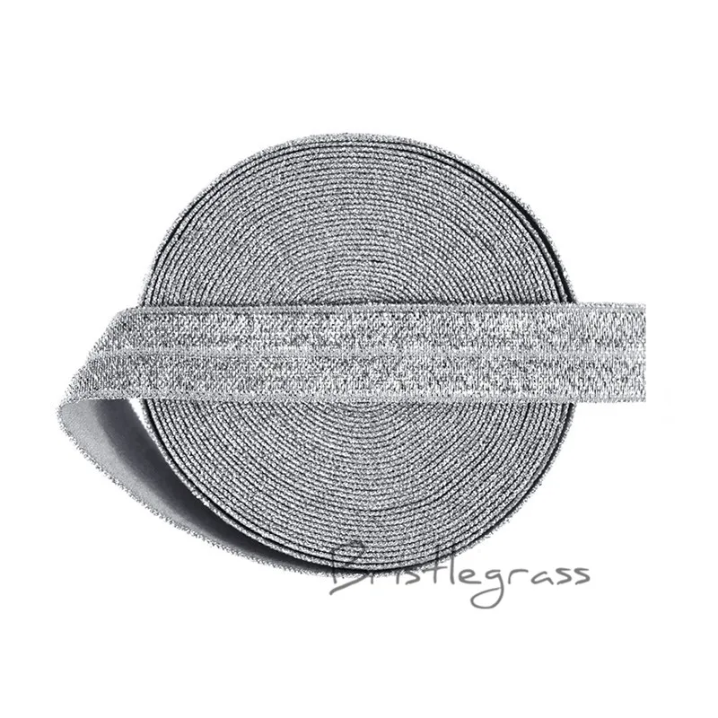 BRISTLEGRASS 5 двор 5/" 1,5 см Цвета: золотистый, серебристый блеск враг внахлест резинки спандекс сатиновая Детская повязка на голову, повязка на голову, кружевные планки DIY Швейные