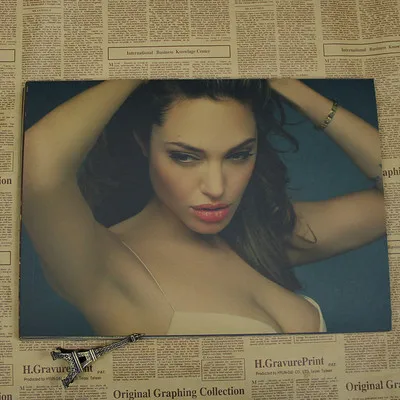 Зеленый Angelina Jolie Monica Bellucci Sophie Marceau винтажный плакат на стену бар дом Кафе Искусство украшение уникальный подарок - Цвет: Зеленый
