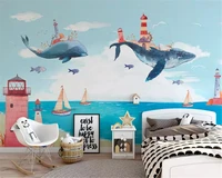 beibehang custom size wall paper nordic creative watercolor mediterranean childrens room boy girl classic background wallpaper