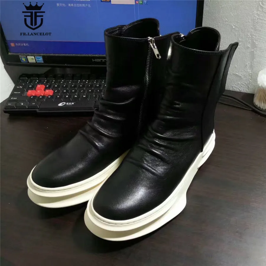 2017 г. новые зимние ботинки из натуральной воловьей кожи с высоким берцем и