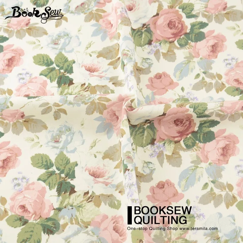 Booksew хлопок саржа белая стеганая ткань цветочный узор DIY Tecidos De лоскутное шитье сеточная ткань Por Metro Algodon