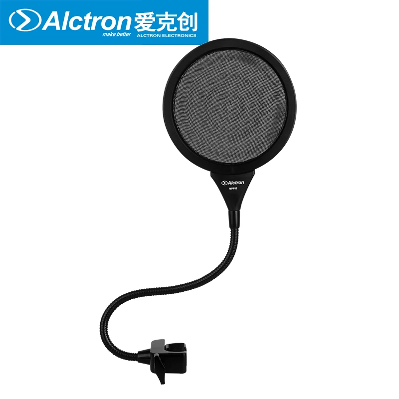 Alctron MPF02 двухслойный металлический поп-фильтр двойной нержавеющий сетчатый фильтр для фильтра слюнявчик для студийного/сценического микрофона