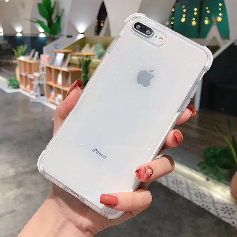 Противоударный Блестящий блестящий чехол для телефона iPhone 11 Pro XS MAX X XR 10 6 6s 7 8 Plus